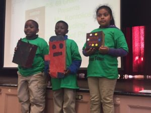 PS69X students with toy robots